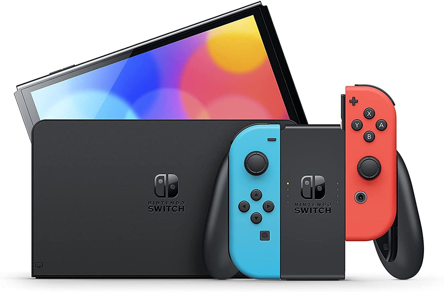 Nintendo Switch con controles Joy-Con y juegos digitales