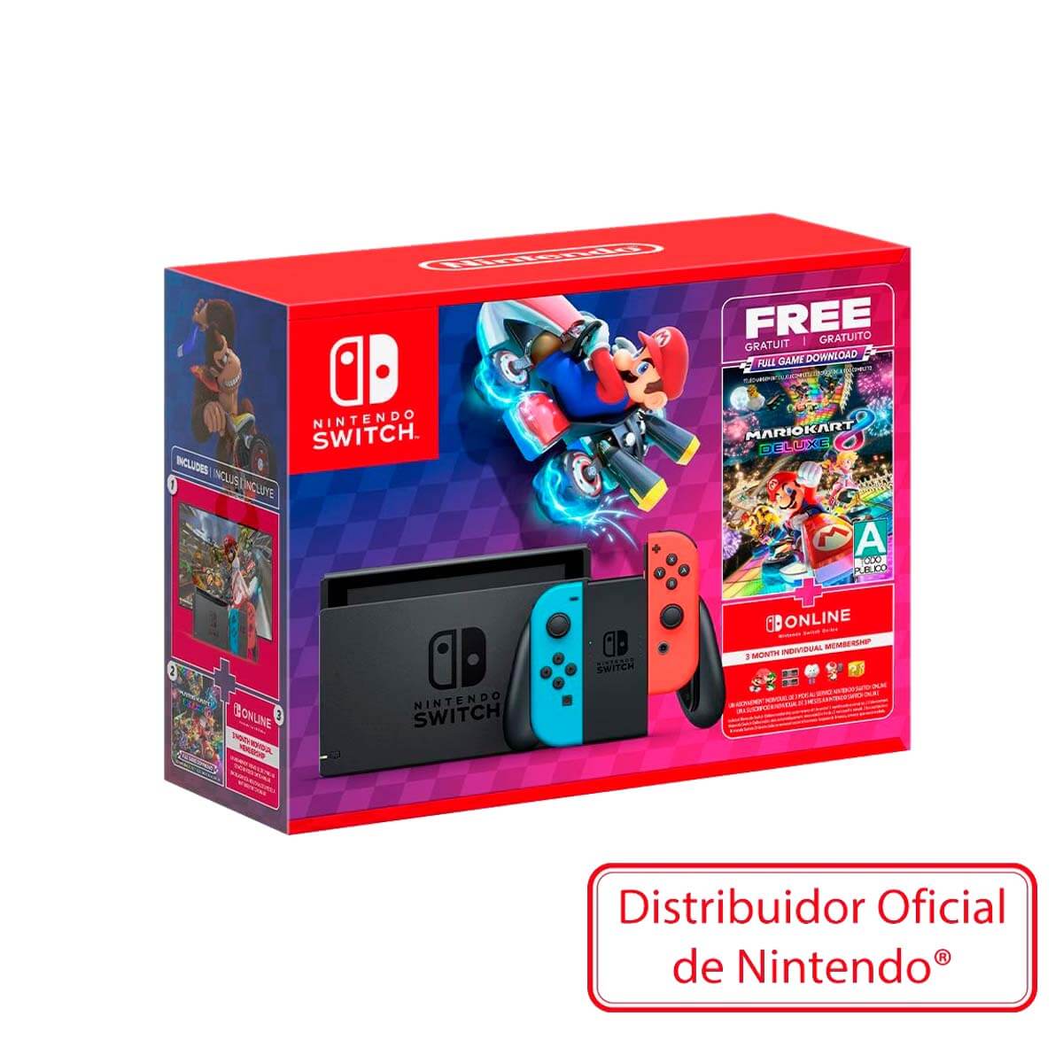 Consola Nintendo Switch + Mario Kart 8 + 3 Meses De Switch Online